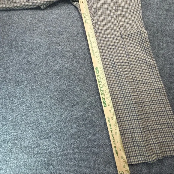 VTG Pendleton Wool Pants 32x29 60s 70s Beige Blue Plaid Check Trousers USA Made - Picture 6 of 16